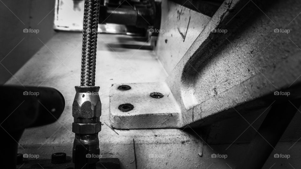 Abstrato, equipamento, máquina, oficina, parafusos, ferro, motor, pressão, mangueira...