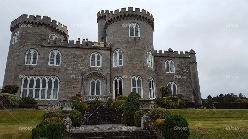 Killymoon Castle turrets and round towers northern Ireland and beautiful gardens