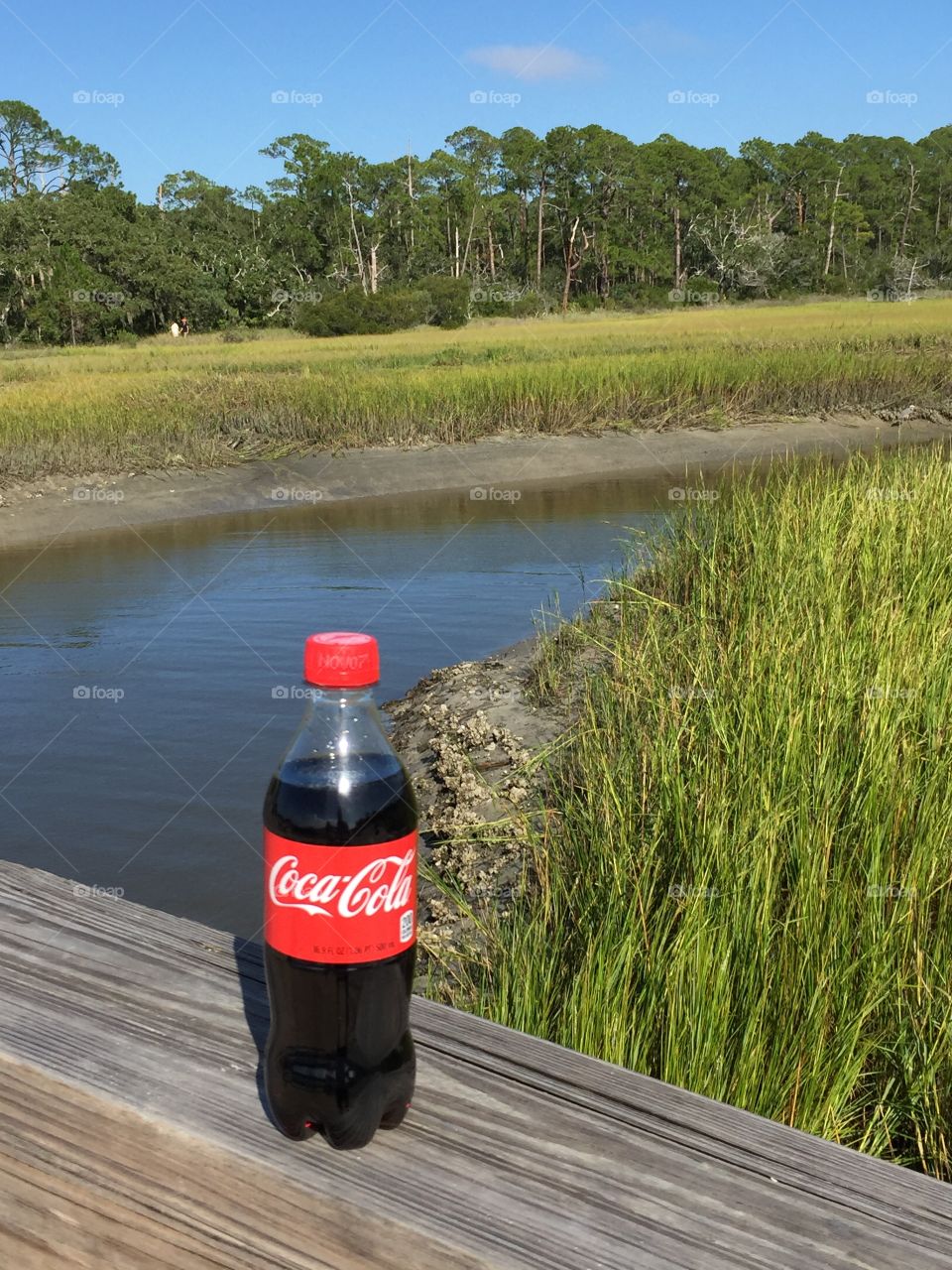 Coca-Cola on a dock