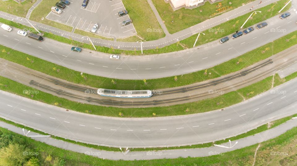 The tram from above 