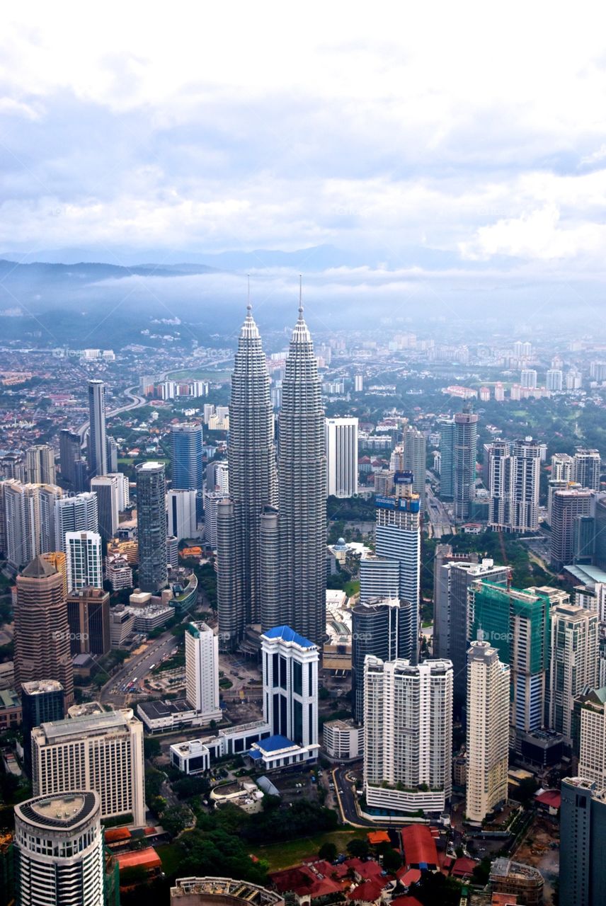 Kuala Lumpur City Centre, KLCC, from the air