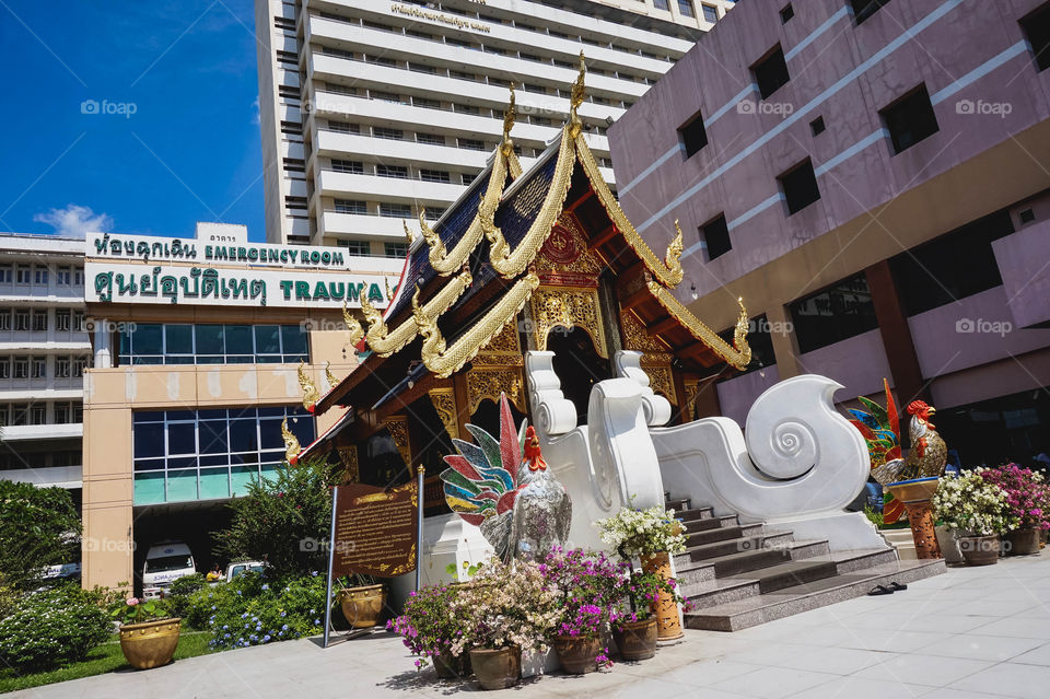 Hospital temple in Chiang Mai, Thailand 