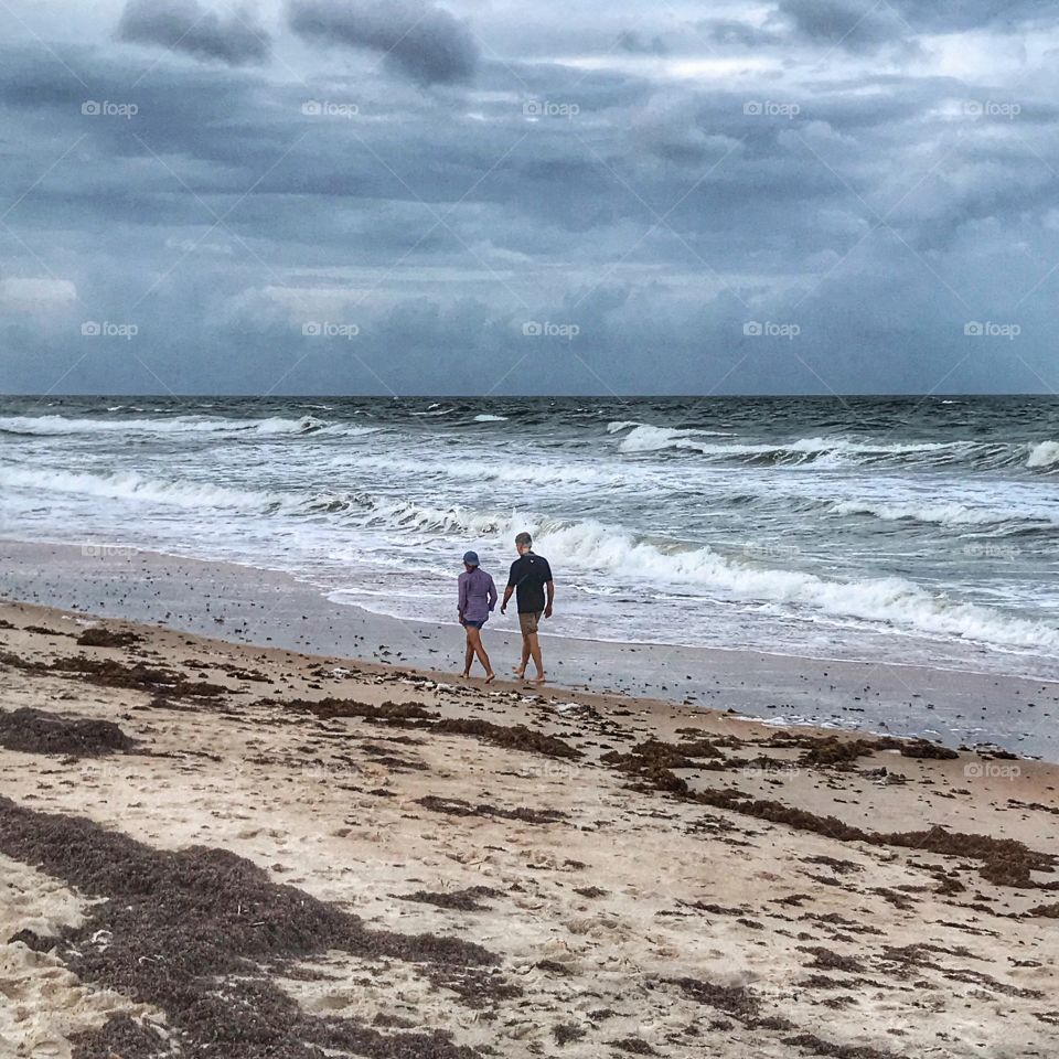 Evening walk on the beach 