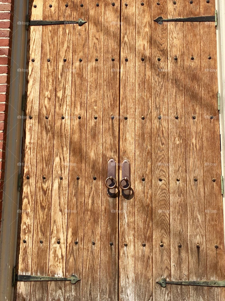 Big wooden door entrance way