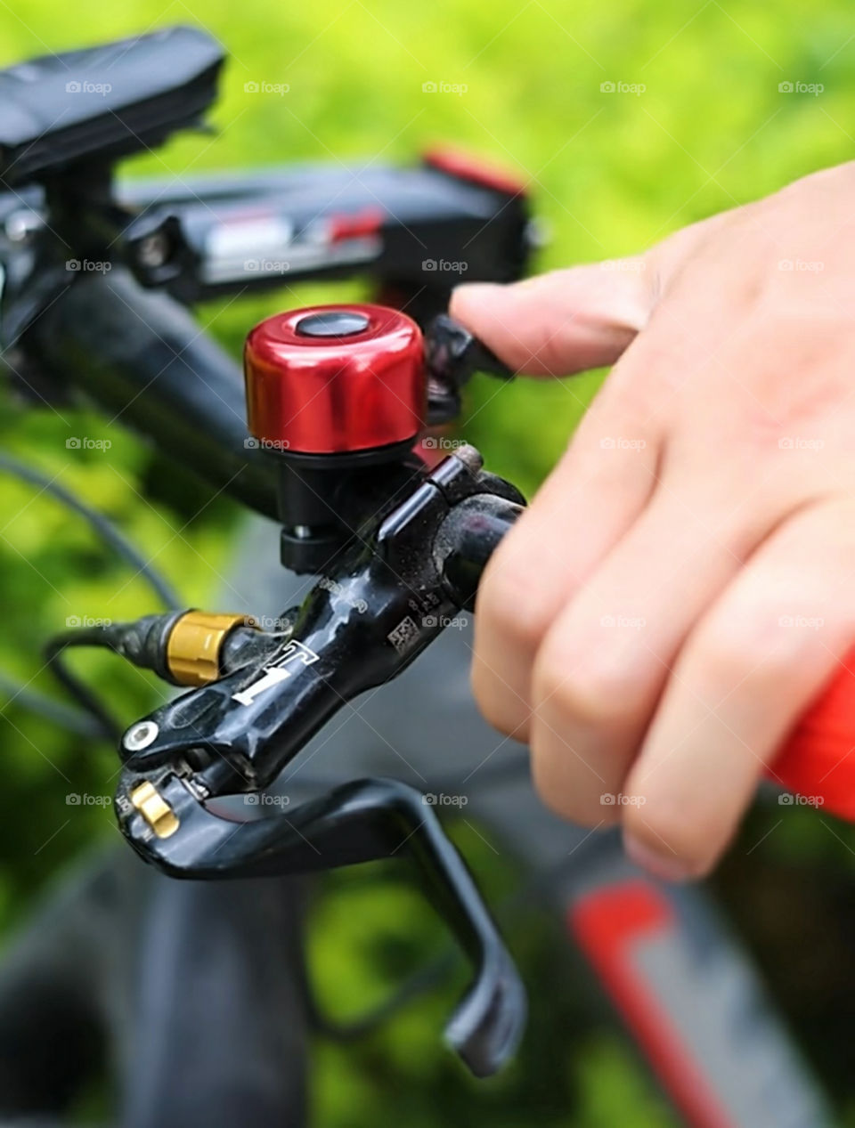 Red Knog Bike Bell Keeping Safe While Driving Bicycle