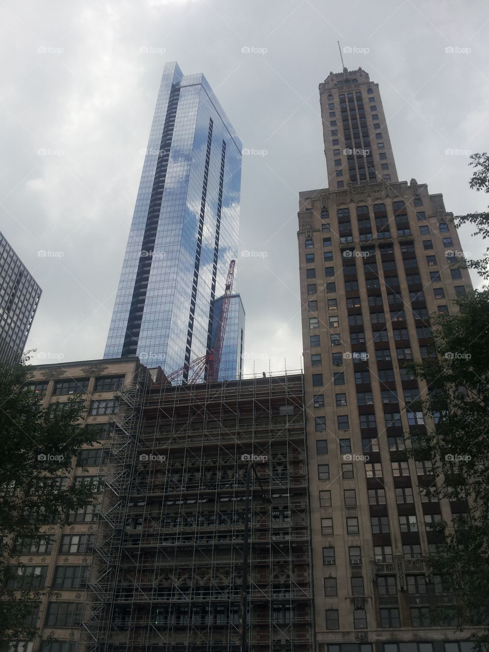 Chicago building. the new with the old