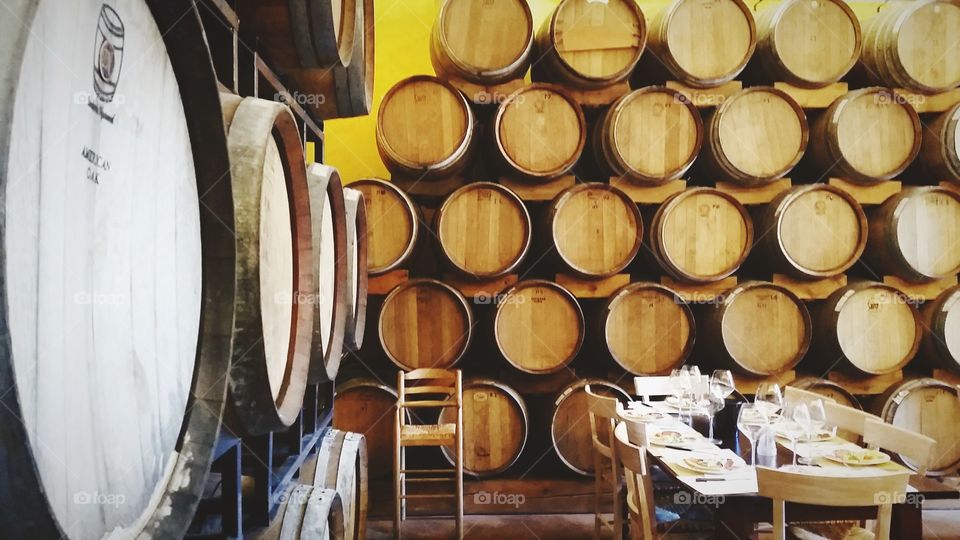 Wine Barrels in Storage