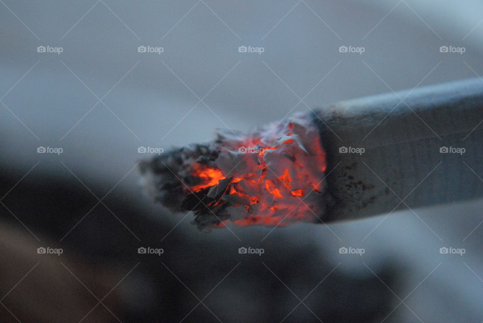 cigarette burning closeup