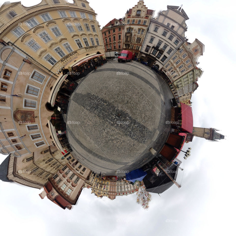 360 panorama of oldtown square in Prague