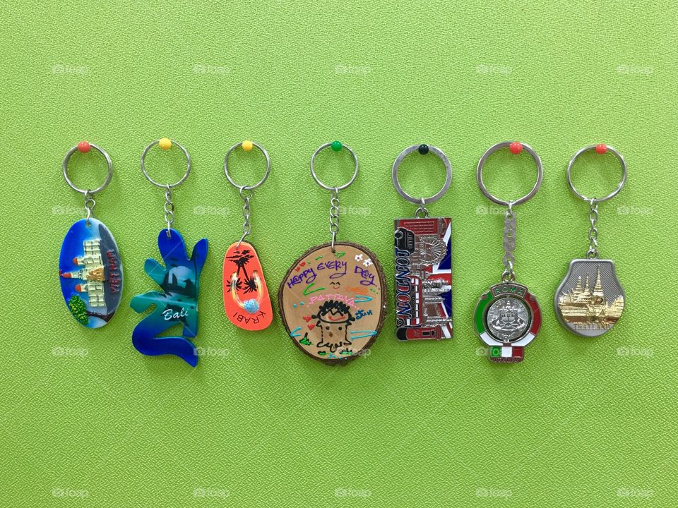Keychains from different countries