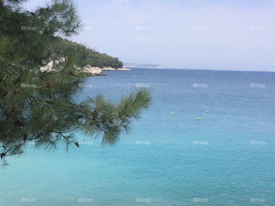 Beautiful turqouise water in Thassos island Greece