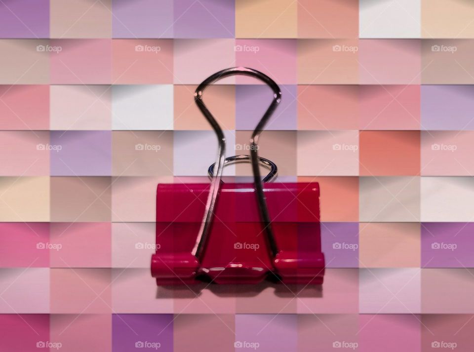 Red metal paper clip