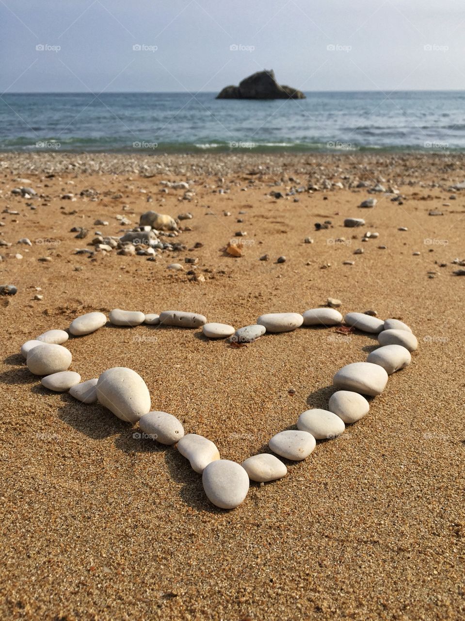 Heart shape on beach