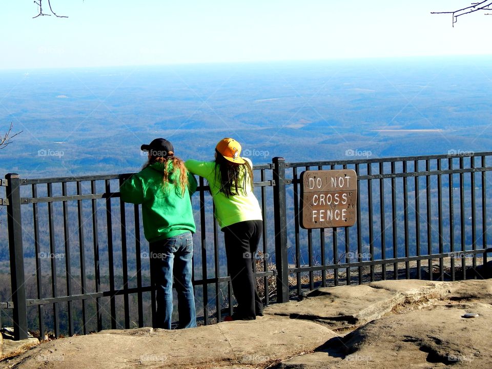 admiring the view from atop Caesars head park, South Carolina