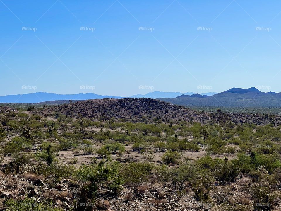 Looking out at the Mojave Desert from Searchlight Nevada 