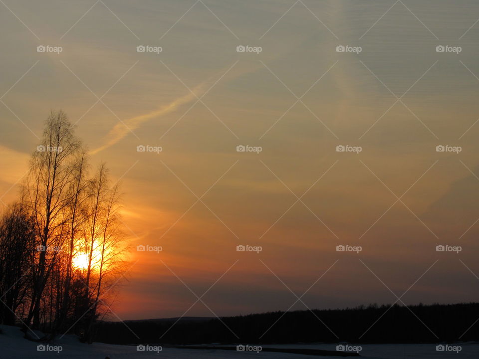 sunset in the Urals