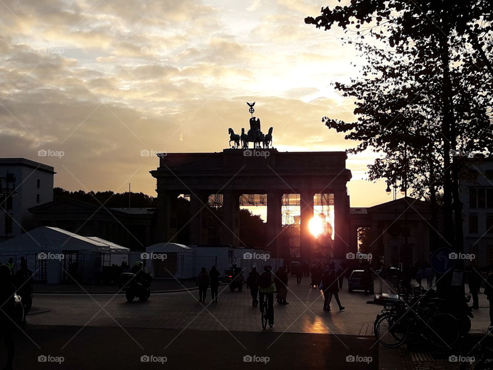 Berlin Brandenburg Gate sunset