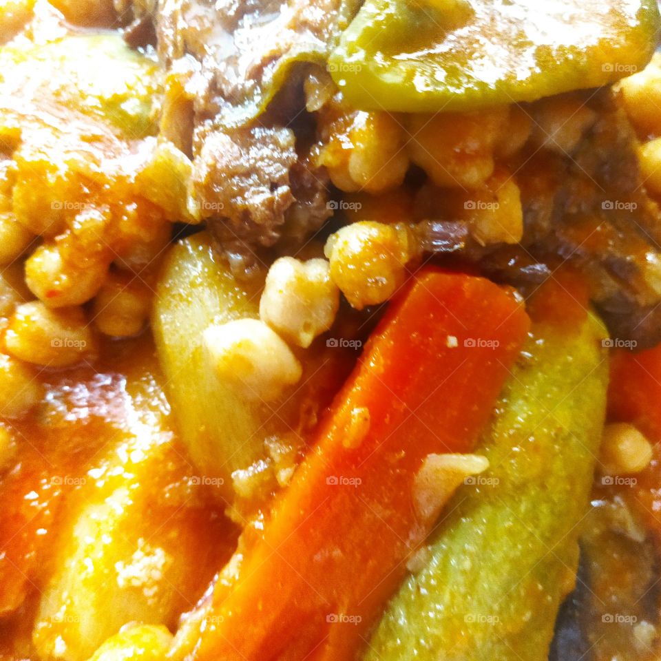 the delicious and famous food in Morocco :  the COUSCOUS.