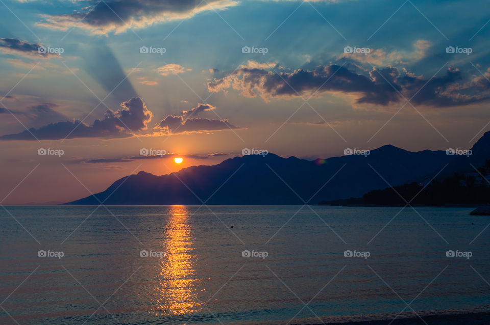 Sunset on the beach of Croatia