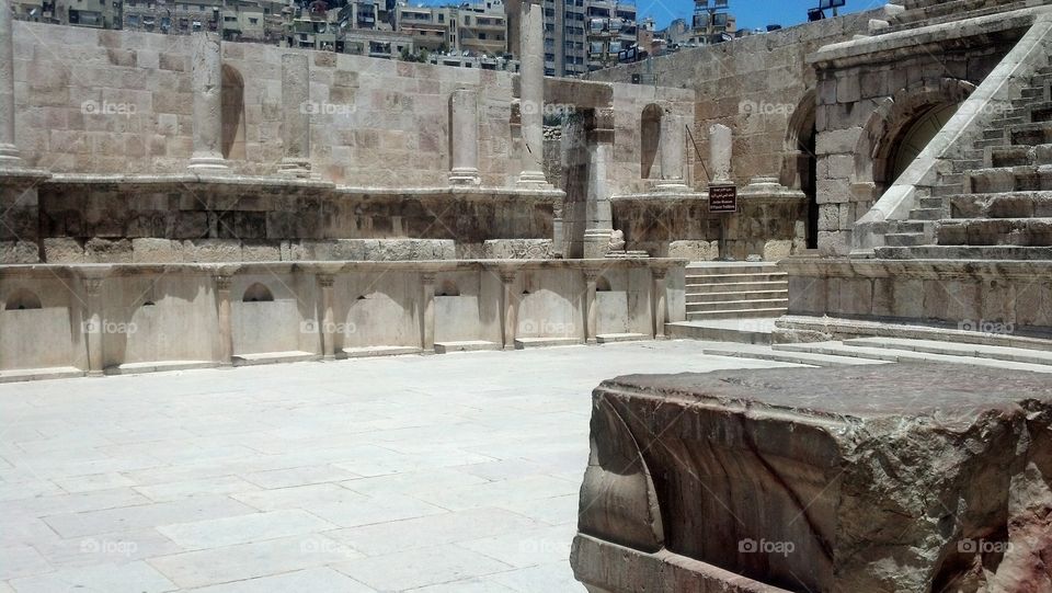 Roman theatre under modern Amman, Jordan.