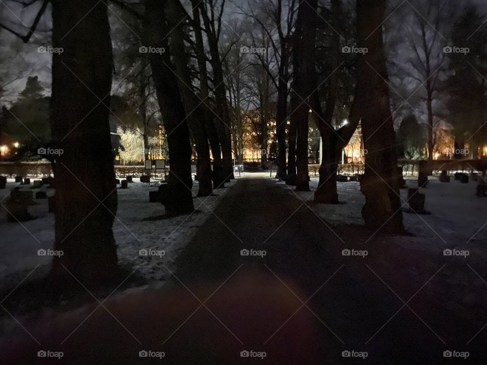 Graveyard in beautiful Oslo by Night’