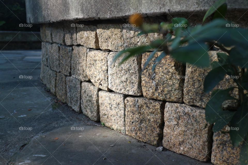 stone bricks in garden