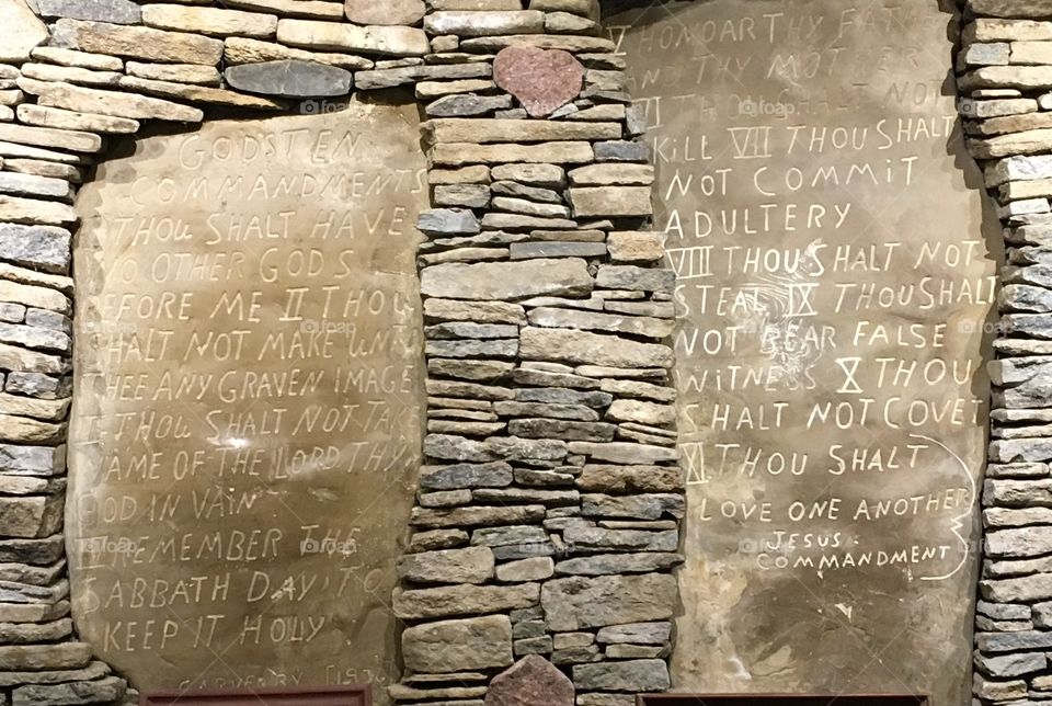 Ten Commandments in stone