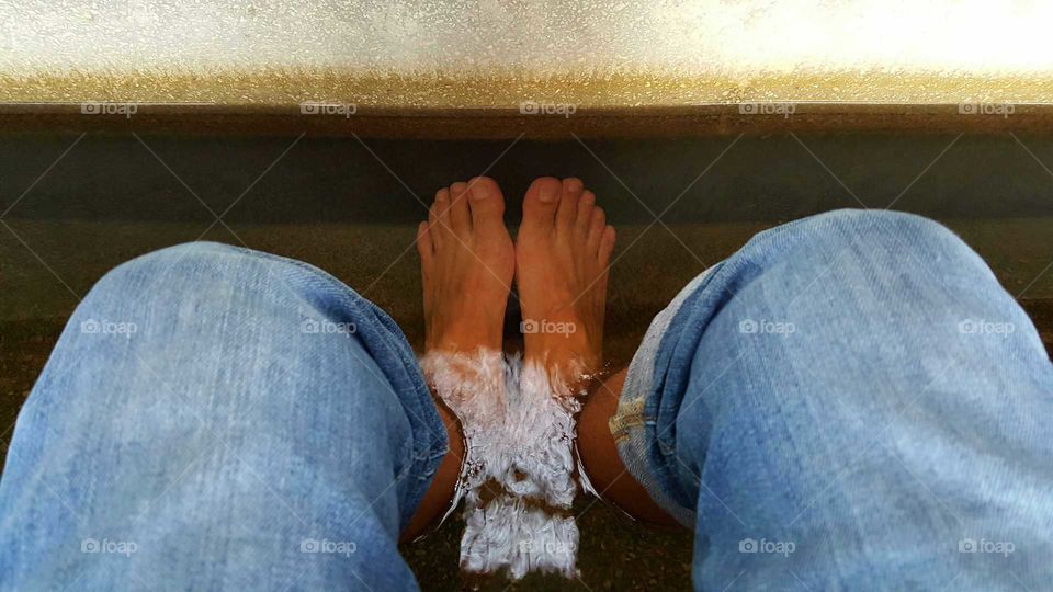 Tired feet...soothing spring water bath...so relaxing!