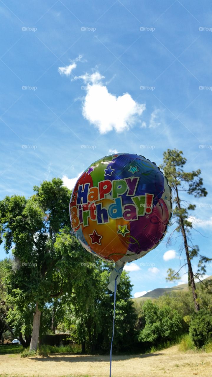 Colorful Birthday Ballon outdoors
