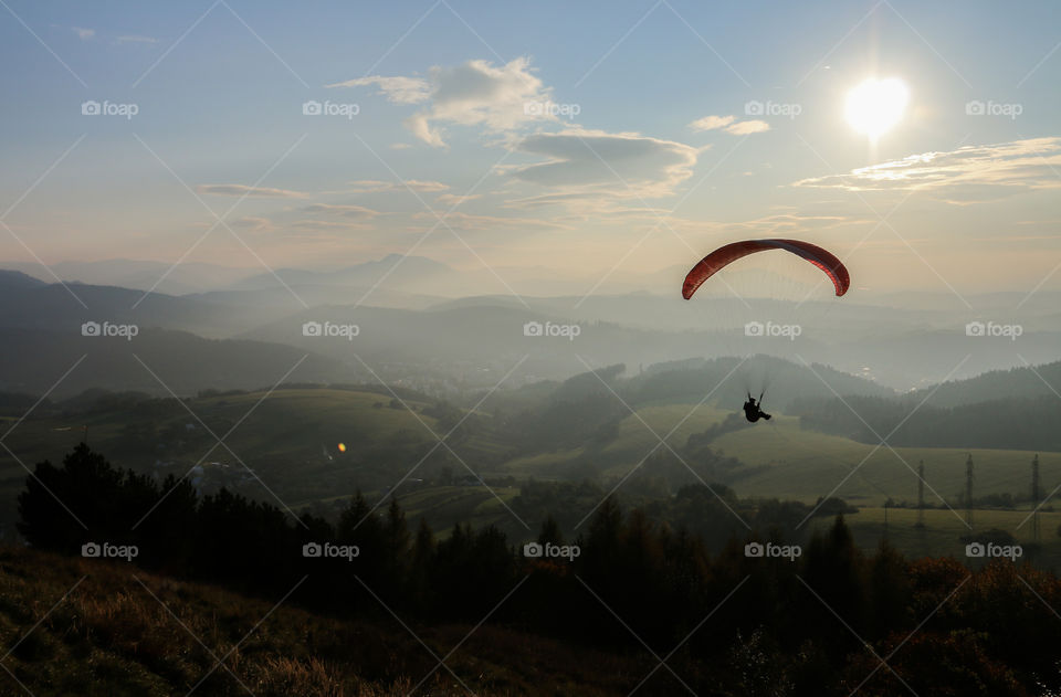 paragliding silhouette