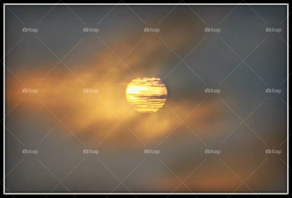 foggy sunset