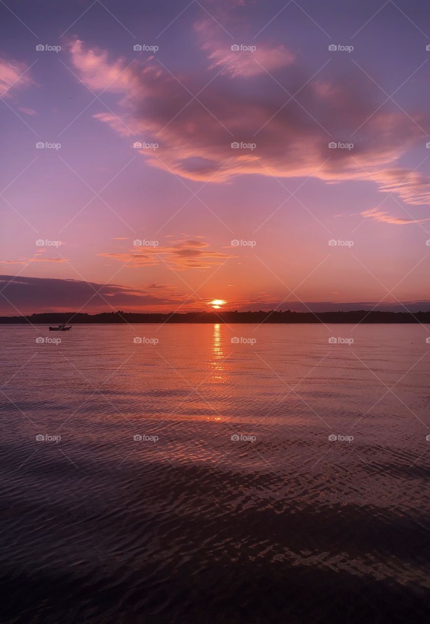 Sunset over Hamlin Lake—taken in Ludington, Michigan 