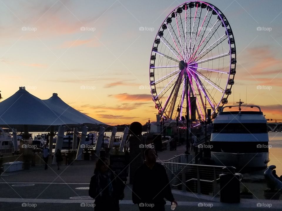 Sunset ferris whee