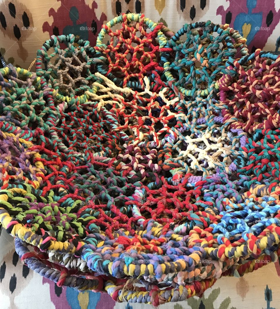 Colorful woven basket 