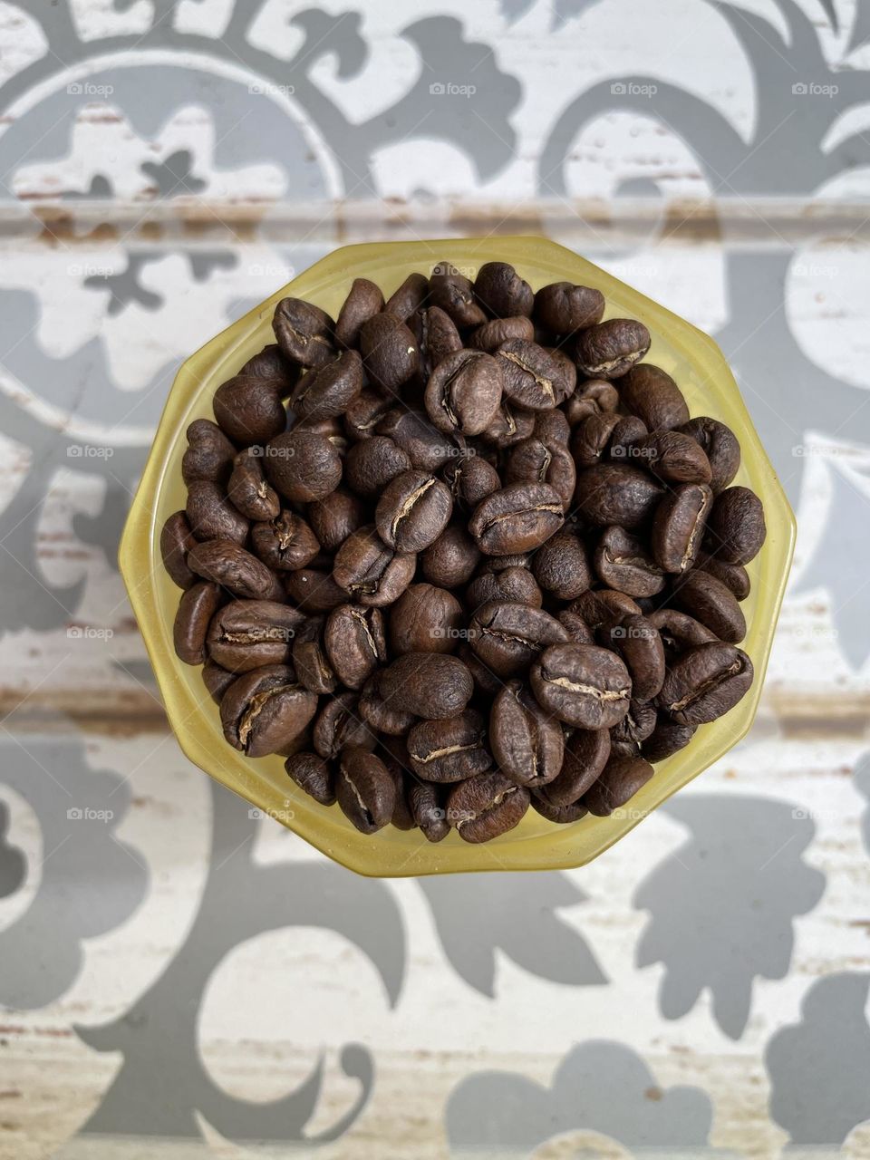 Coffee with a hint of gray and yellow