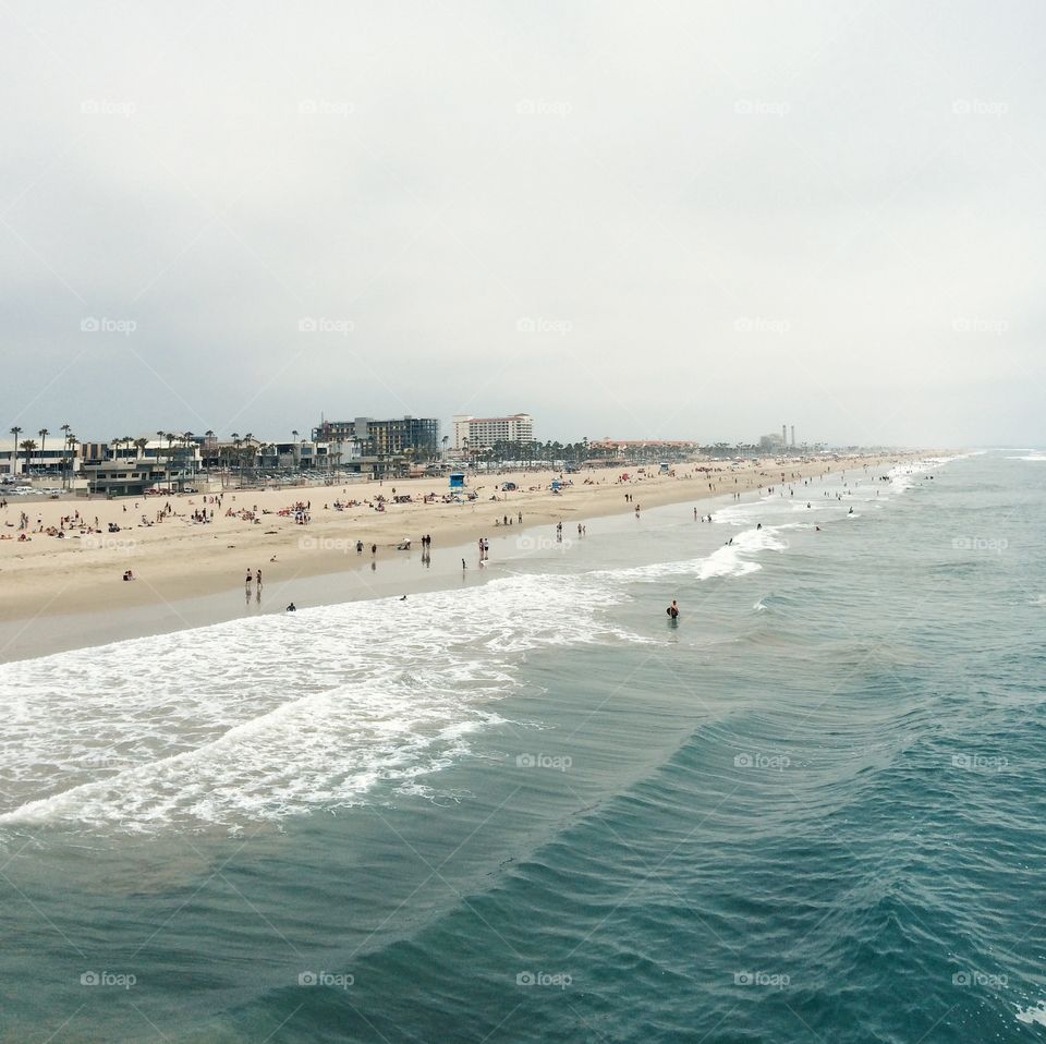 People on the beach.