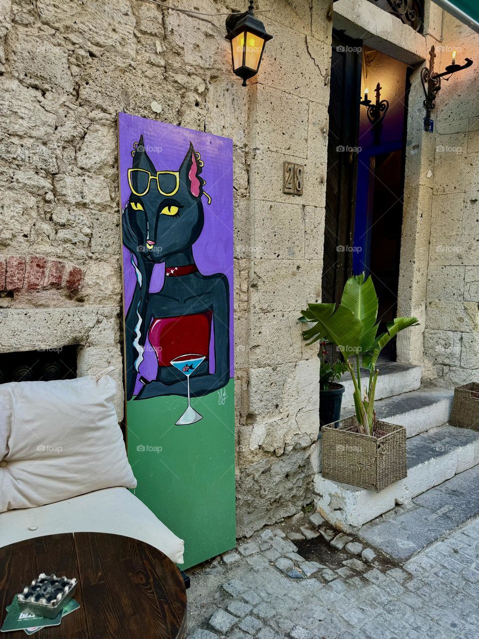 Cozy evening atmosphere in summer.