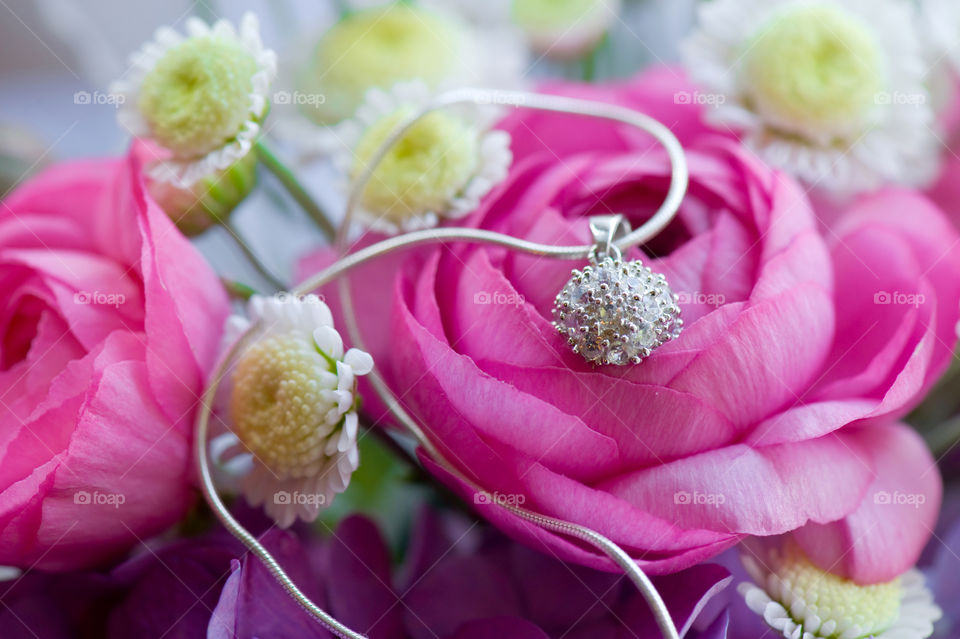 Jewelry on flower