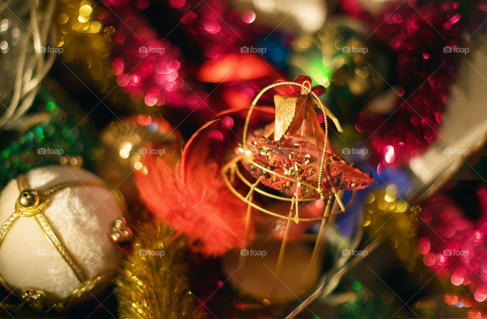 Sparkling Christmas decorations with bokeh