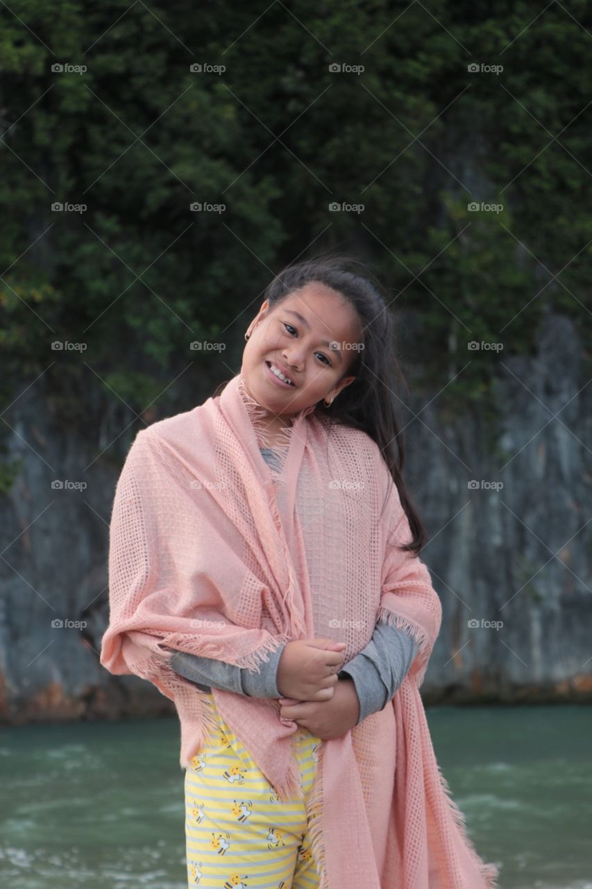 My Daughter during our first day vacation in an island.