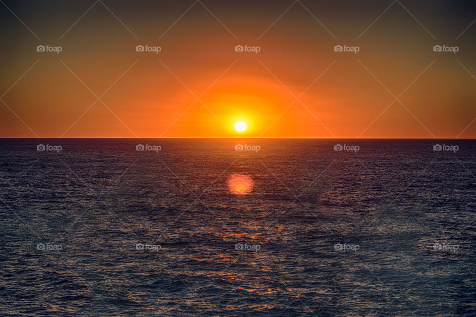 Sunset over the ocean