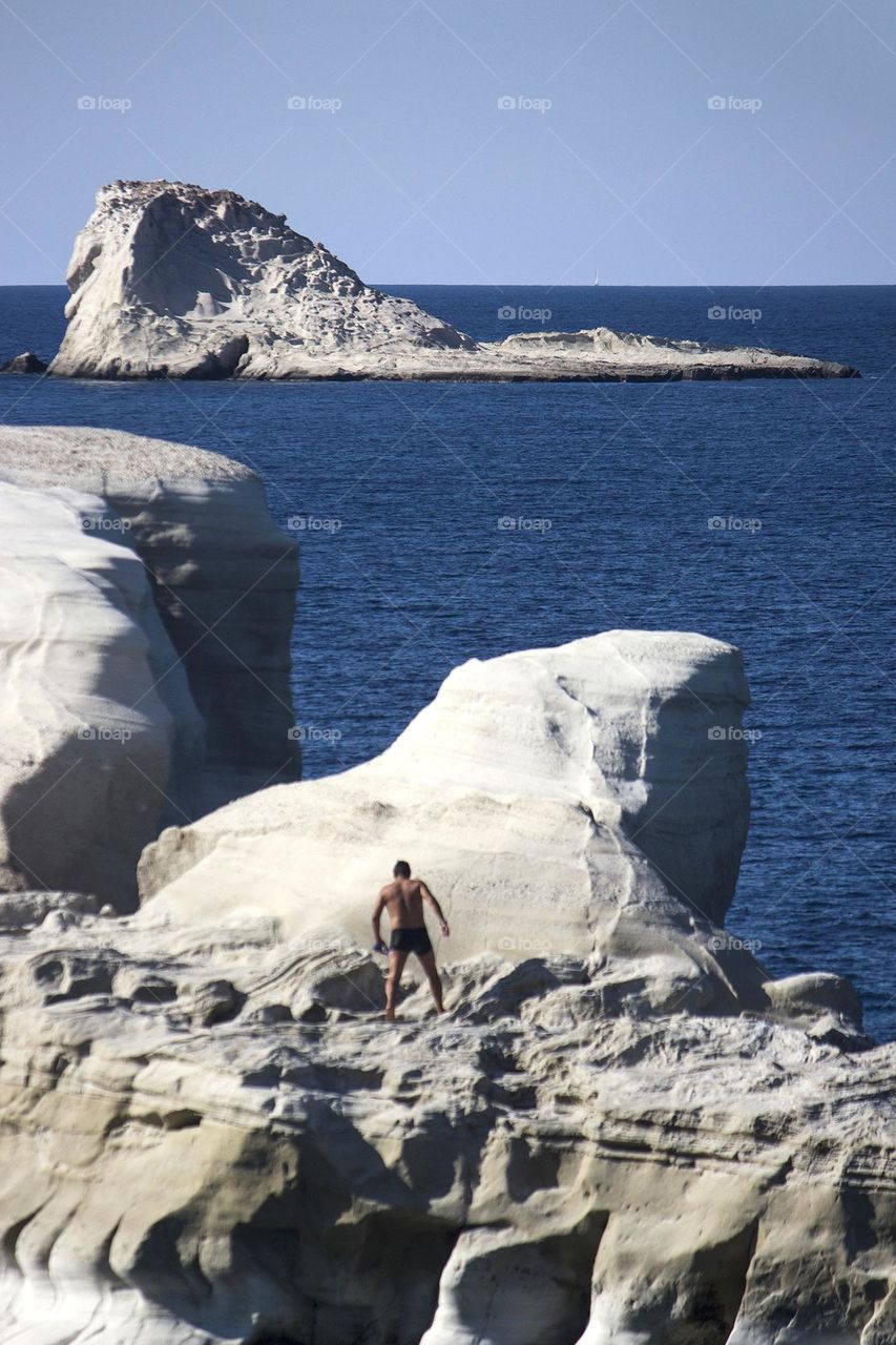 Milos island and beautiful Sarakiniko beach