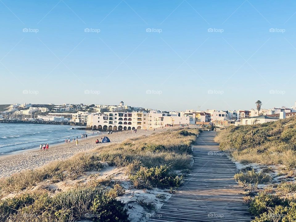 Mykonos from a distance. Path way. 
