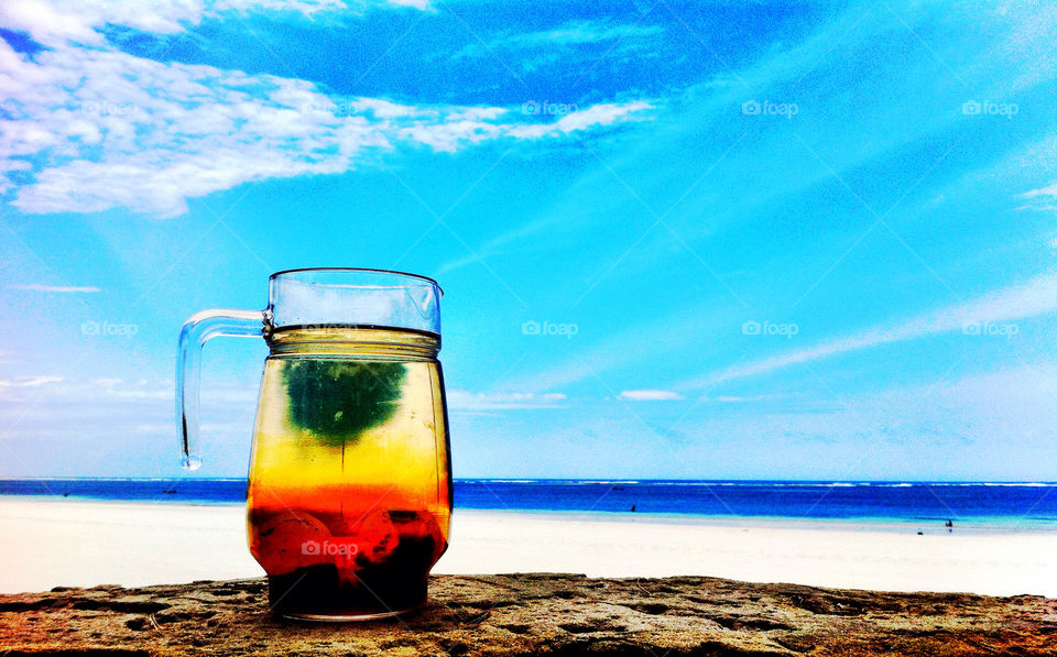 beach ocean sky blue by whiteafrican