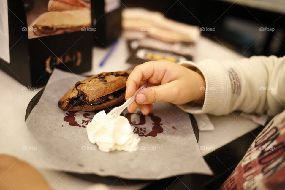 boy eating dessert