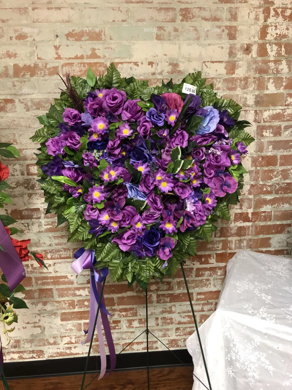 Funeral purple silk heart 💜