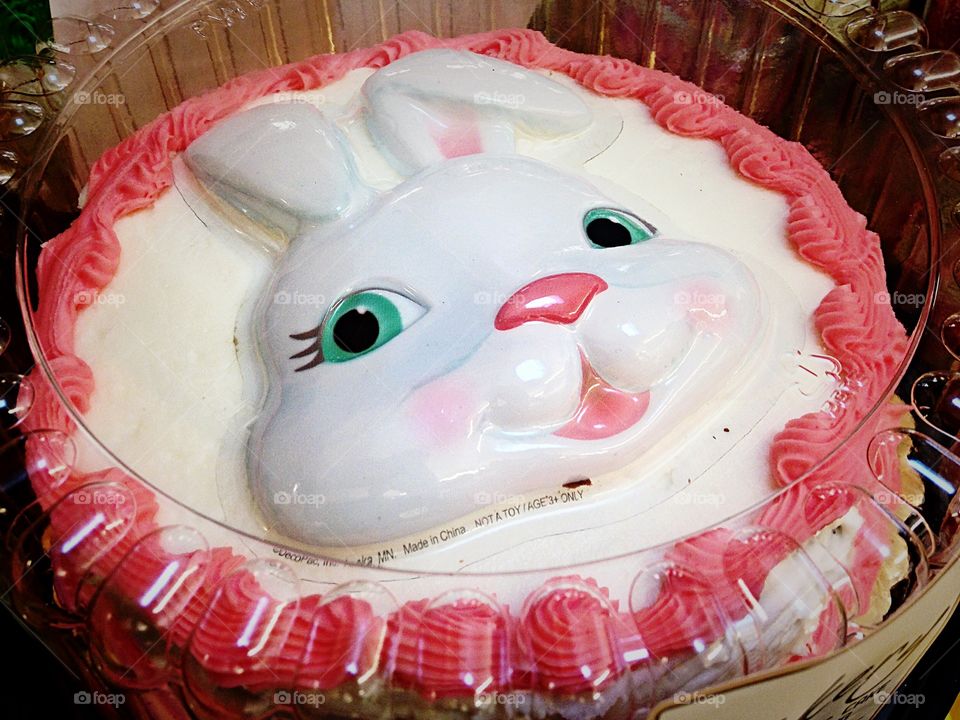 Bunny cake . Eat up - too many sweets is common in Easter!  Easter traditions mission