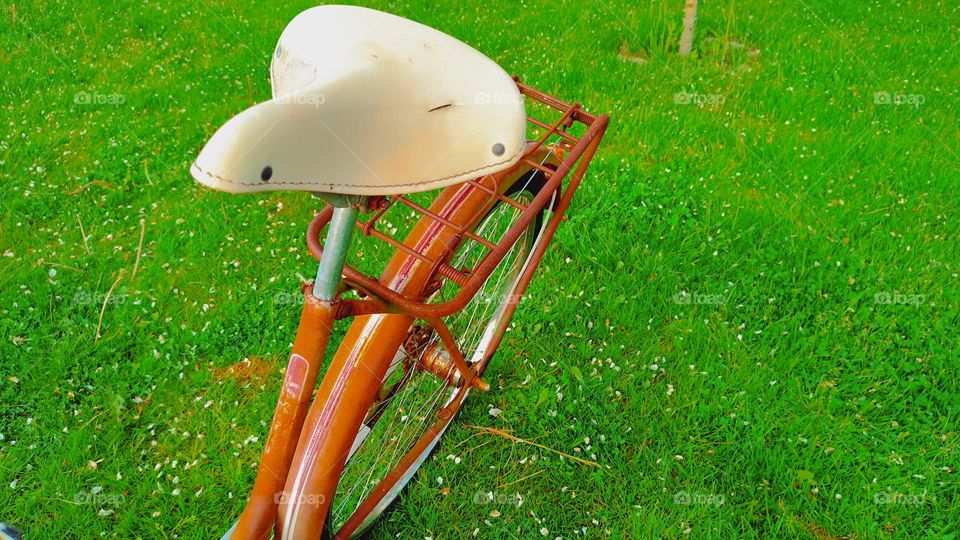 I have one red bicycle on our yard,my husband  has found it abandoned and he has brought it home to decorate our yard

Så beautiful to see the bicycle and I'm just wondering that behind that bicycle must be a very beautiful history 😍