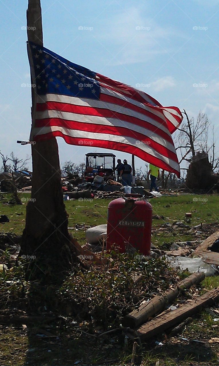 Our flag was still there. after the tornado in Joplin MO