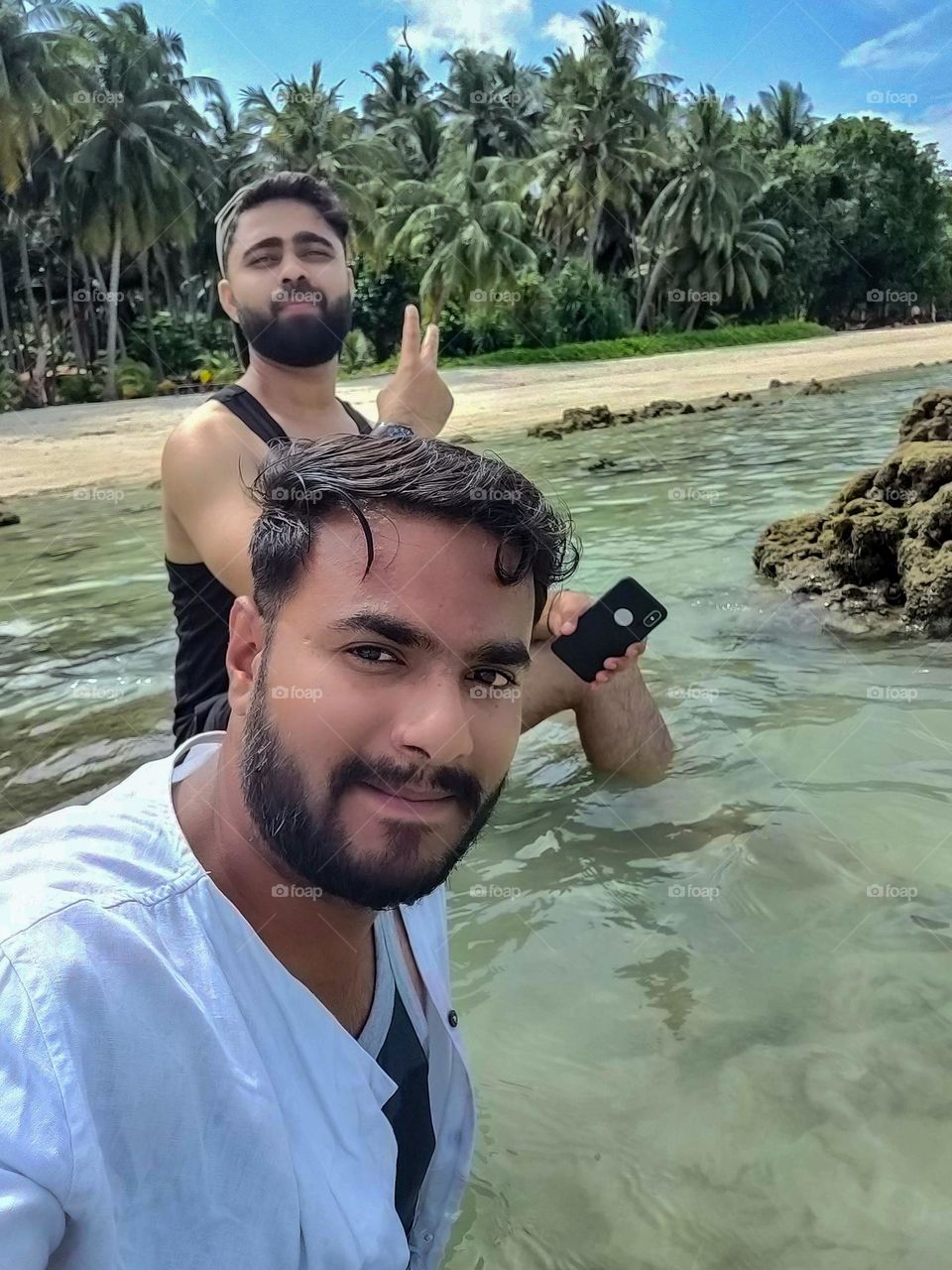 Selfie on a beach